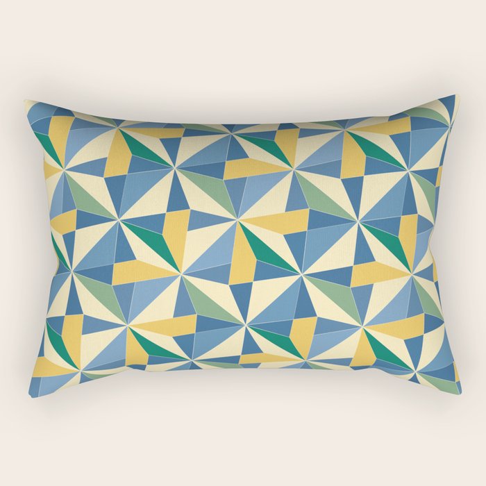 Kaleidoscope Tile Pattern XV Bold Colorful Summer Rectangular Pillow Gallery Image 2