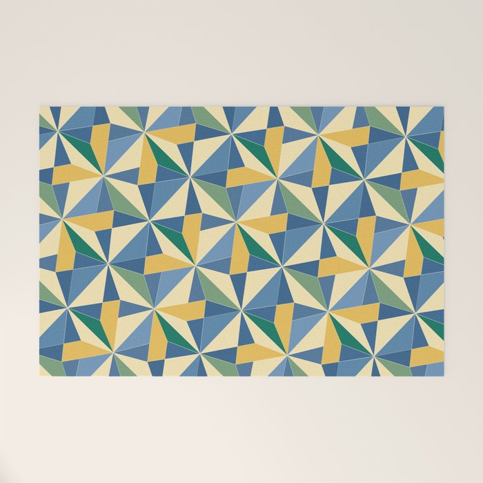 Kaleidoscope Tile Pattern XV Bold Colorful Summer Welcome Mat Gallery Image 1