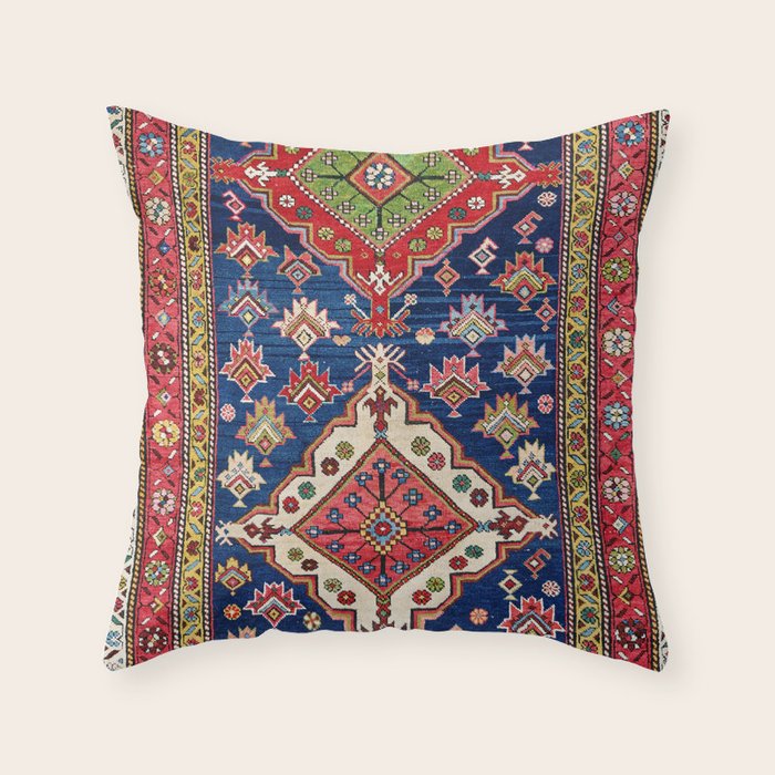 Azerbaijan Northwest Persian Long Rug Print Throw Pillow Gallery Image 6