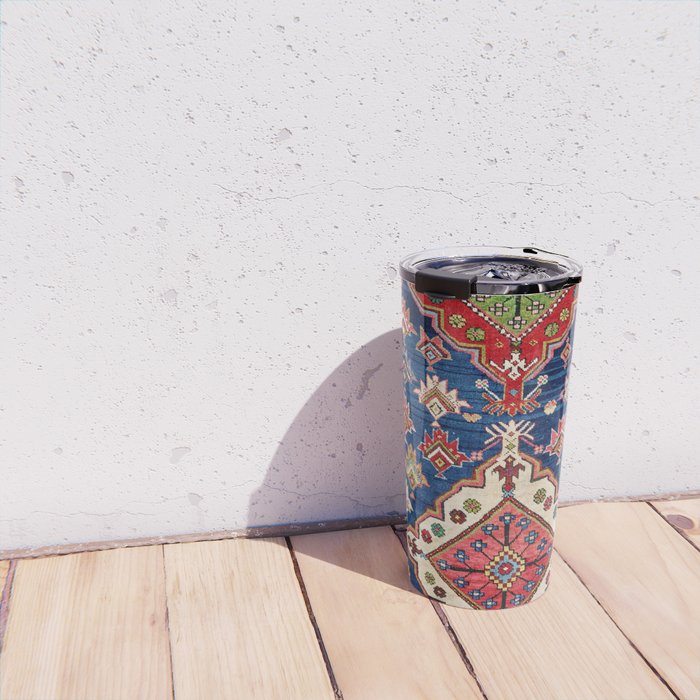 Azerbaijan Northwest Persian Long Rug Print Travel Mug Gallery Image 4