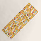 White Llama with flowers Yoga Mat Gallery Image 1