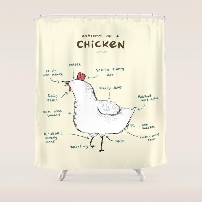 Anatomy of a Chicken Shower Curtain Gallery Image 1