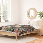 Floral and Pin-Up Girls III - Night Duvet Cover Gallery Image 2