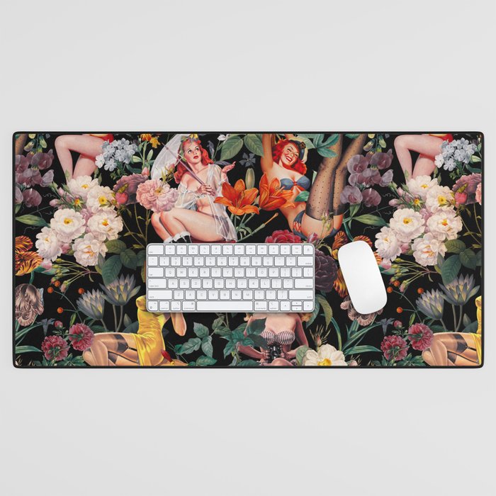 Floral and Pin-Up Girls III - Night Desk Mat Gallery Image 1