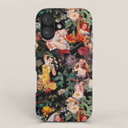 Floral and Pin-Up Girls III - Night iPhone Case Gallery Image 1