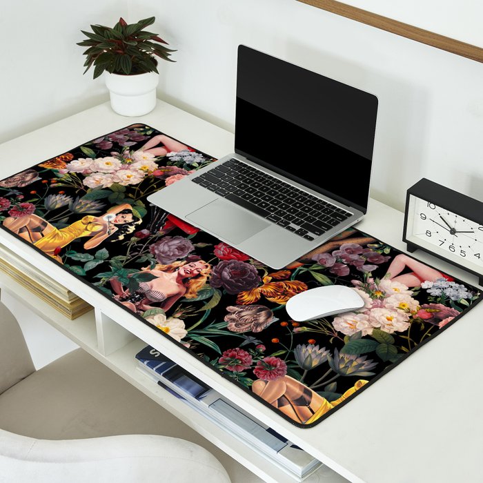 Floral and Pin-Up Girls III - Night Desk Mat Gallery Image 2