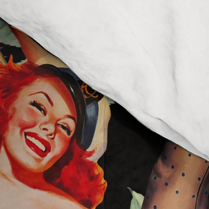 Floral and Pin-Up Girls III - Night Comforter Gallery Image 4