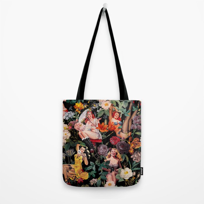 Floral and Pin-Up Girls III - Night Tote Bag Gallery Image 2