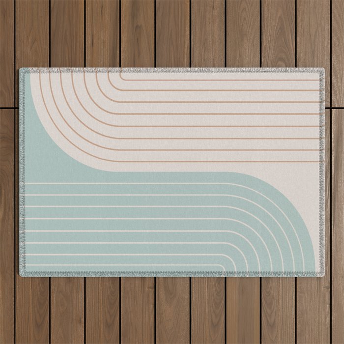 Two Tone Line Curvature XL Outdoor Rug Gallery Image 1