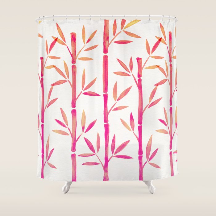 Bamboo Stems - Pink Palette Shower Curtain Gallery Image 1