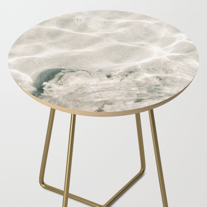 Clear water | beach fine art photography | sea wave and sand Side Table Gallery Image 2