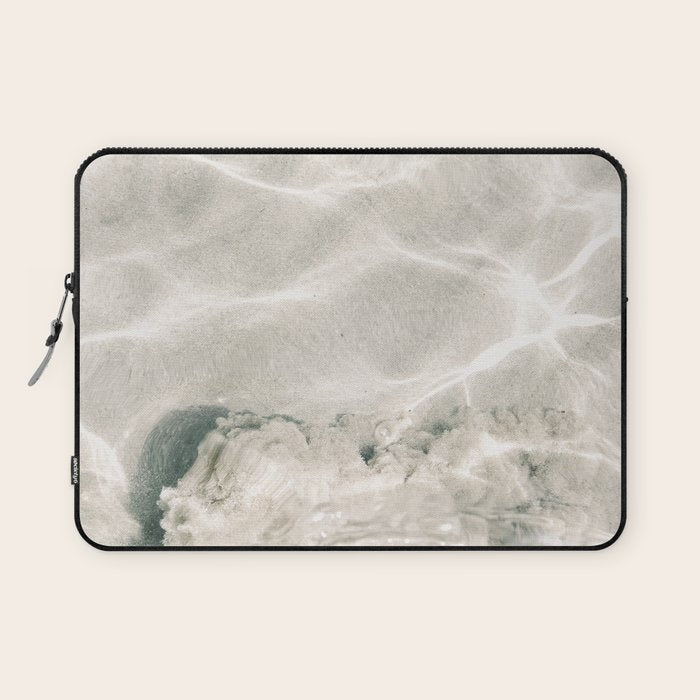 Clear water | beach fine art photography | sea wave and sand Laptop Sleeve Gallery Image 1
