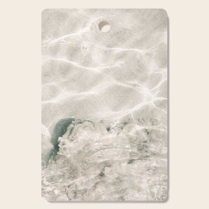 Clear water | beach fine art photography | sea wave and sand Cutting Board Gallery Image 1