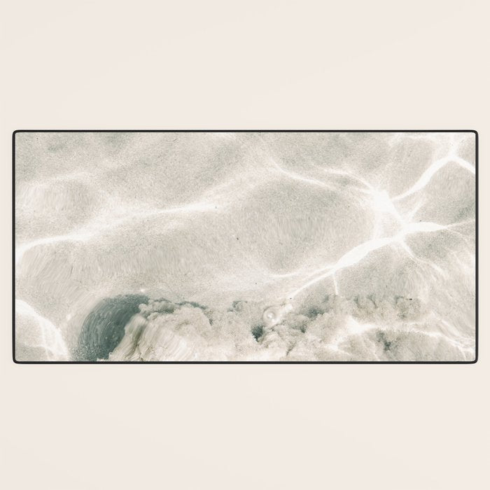 Clear water | beach fine art photography | sea wave and sand Desk Mat Gallery Image 3