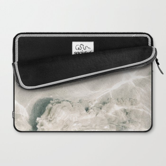 Clear water | beach fine art photography | sea wave and sand Laptop Sleeve Gallery Image 2