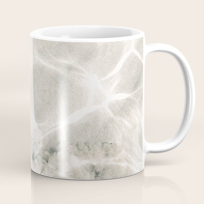 Clear water | beach fine art photography | sea wave and sand Coffee Mug Gallery Image 1
