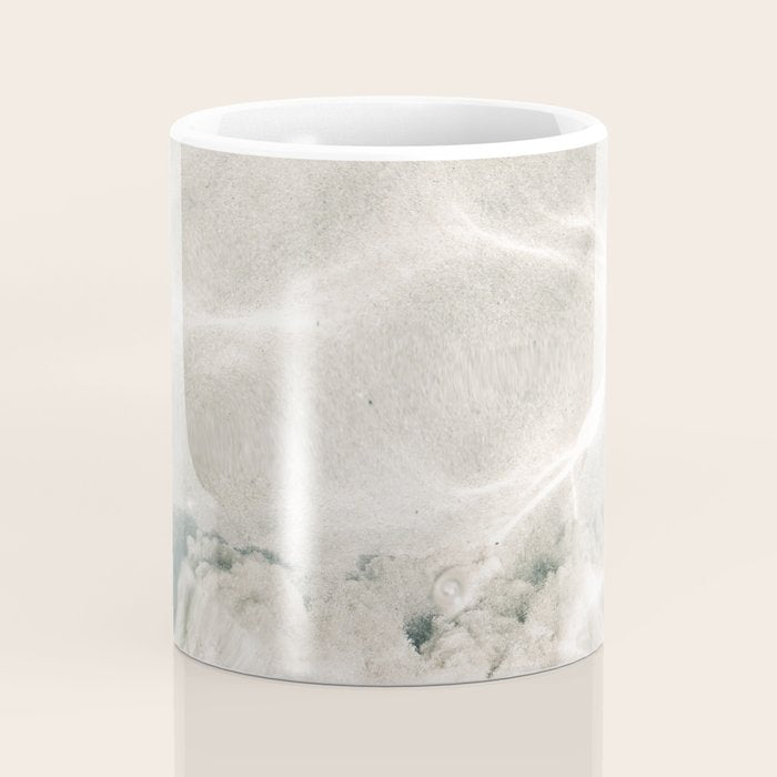 Clear water | beach fine art photography | sea wave and sand Coffee Mug Gallery Image 4
