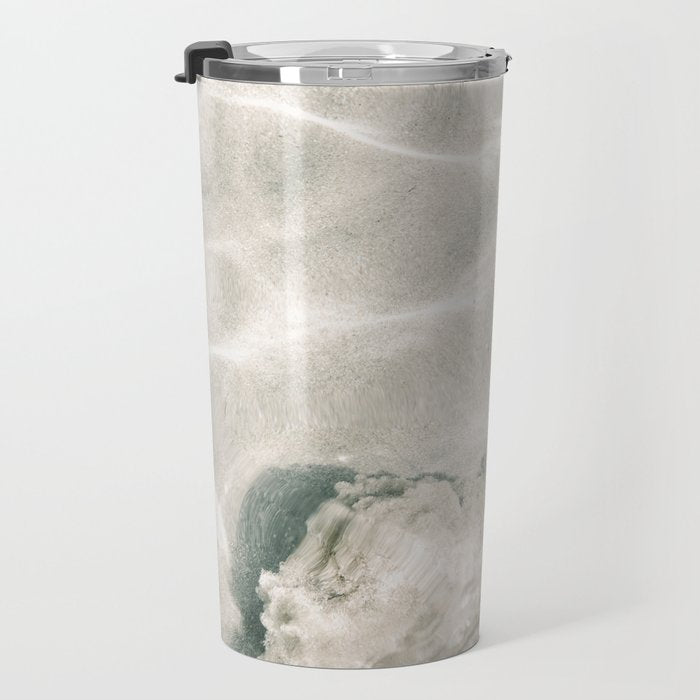 Clear water | beach fine art photography | sea wave and sand Travel Mug Gallery Image 3