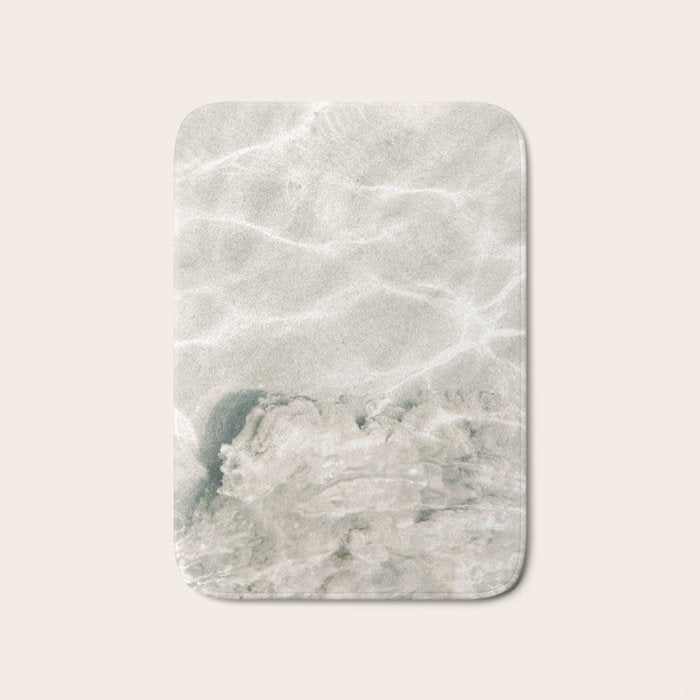 Clear water | beach fine art photography | sea wave and sand Bath Mat Gallery Image 1