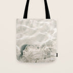 Clear water | beach fine art photography | sea wave and sand Tote Bag Gallery Image 1