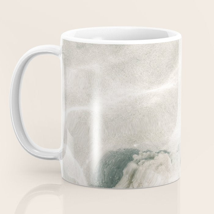 Clear water | beach fine art photography | sea wave and sand Coffee Mug Gallery Image 3