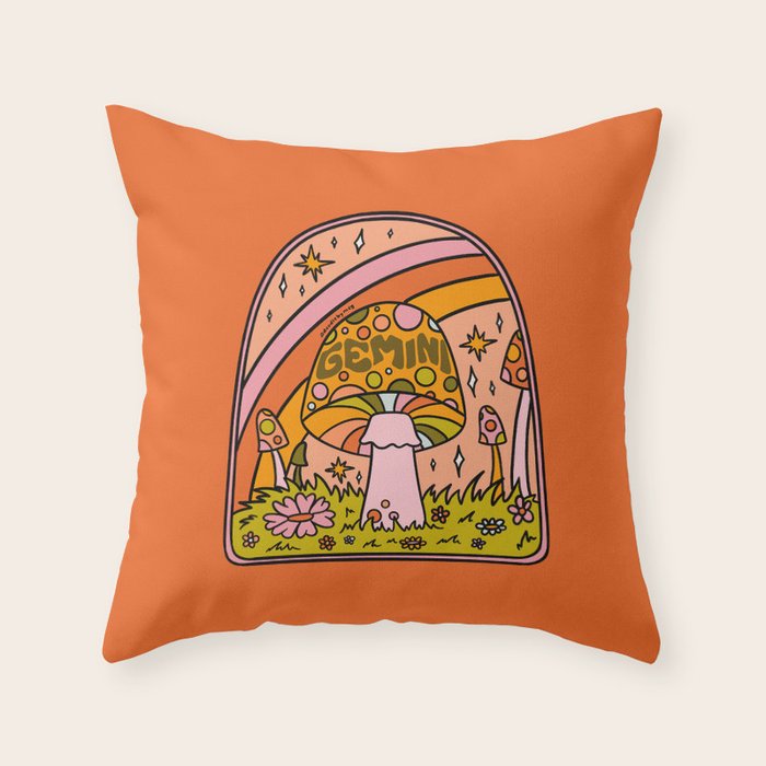 Gemini Mushroom Throw Pillow Gallery Image 6