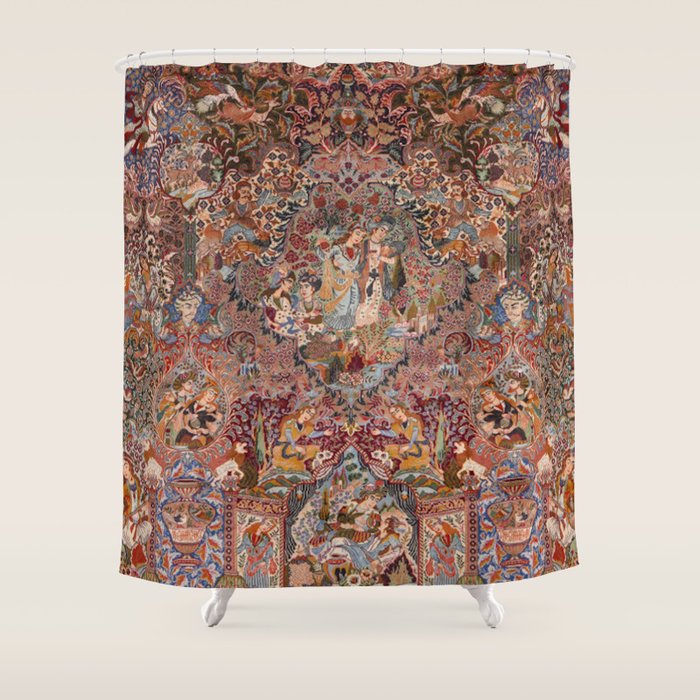 Romantic Antique Kashmar Persian Shower Curtain Gallery Image 1