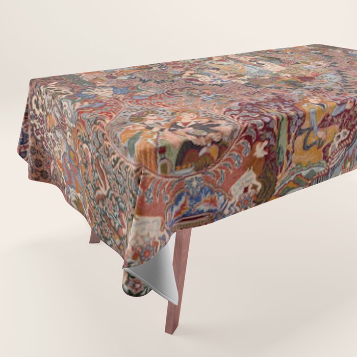 Romantic Antique Kashmar Persian Tablecloth Gallery Image 1