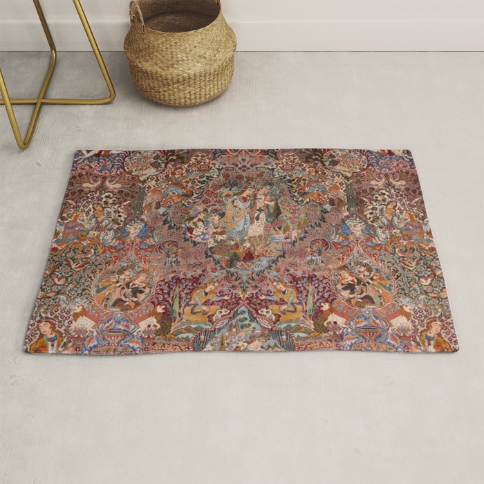 Romantic Antique Kashmar Persian Rug Gallery Image 1