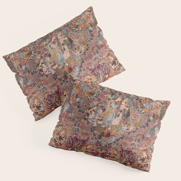 Romantic Antique Kashmar Persian Pillow Sham Gallery Image 1