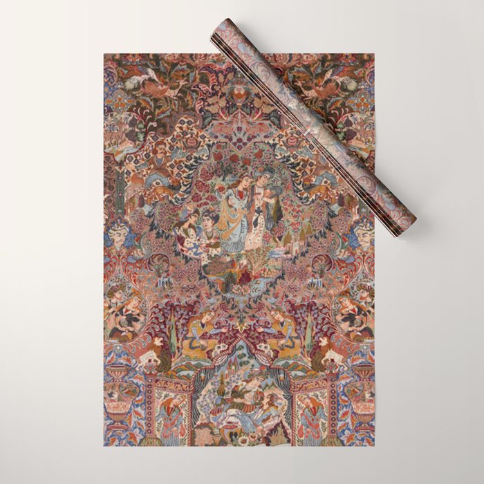 Romantic Antique Kashmar Persian Wrapping Paper Gallery Image 1