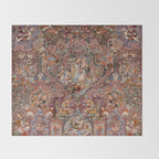 Romantic Antique Kashmar Persian Throw Blanket Gallery Image 2