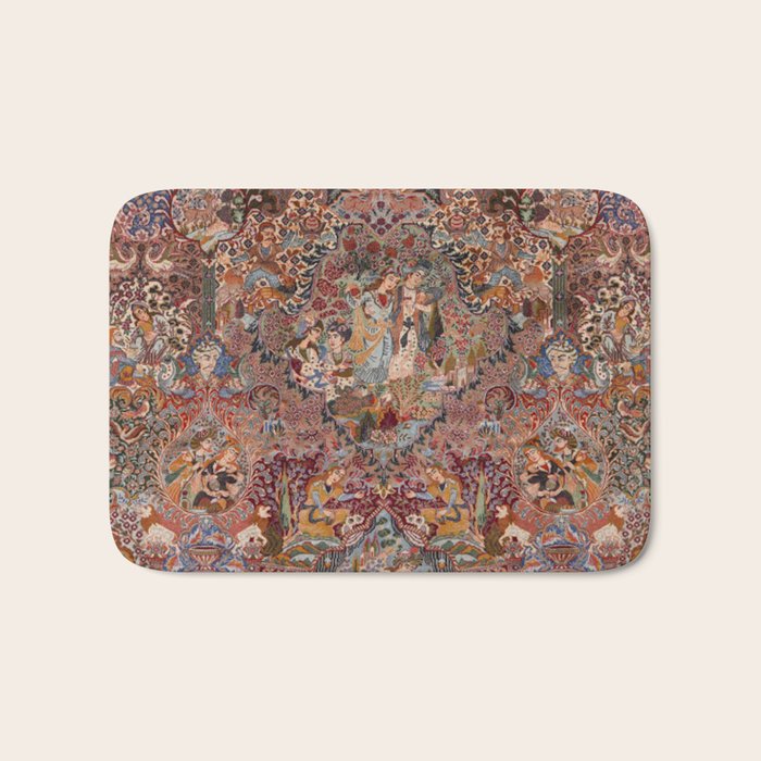 Romantic Antique Kashmar Persian Bath Mat Gallery Image 1