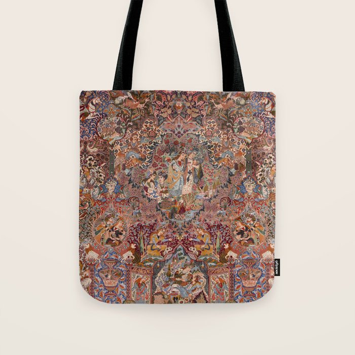 Romantic Antique Kashmar Persian Tote Bag Gallery Image 1