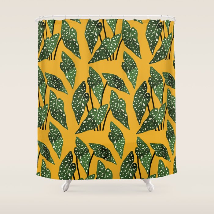 Begonia maculata pot watercolor Shower Curtain Gallery Image 1