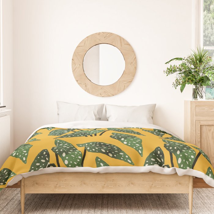 Begonia maculata pot watercolor Duvet Cover Gallery Image 3