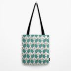 Art Deco White Green & Gold Abstract Pattern Tote Bag Gallery Image 2