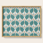 Art Deco White Green & Gold Abstract Pattern Serving Tray Gallery Image 1
