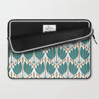 Art Deco White Green & Gold Abstract Pattern Laptop Sleeve Gallery Image 2