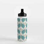 Art Deco White Green & Gold Abstract Pattern Water Bottle Gallery Image 2