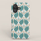 Art Deco White Green & Gold Abstract Pattern iPhone Case Gallery Image 1