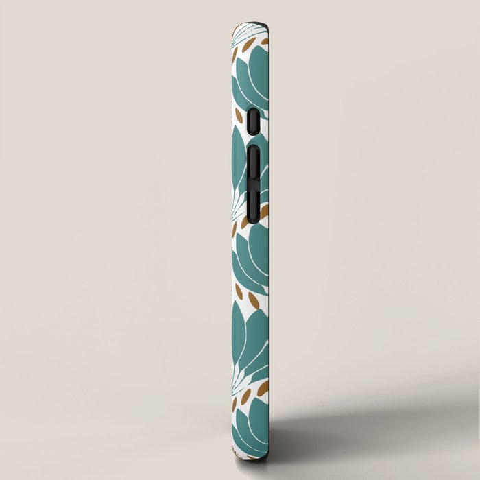 Art Deco White Green & Gold Abstract Pattern iPhone Case Gallery Image 2