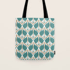 Art Deco White Green & Gold Abstract Pattern Tote Bag Gallery Image 1