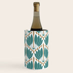 Art Deco White Green & Gold Abstract Pattern Wine Chiller Gallery Image 2