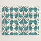 Art Deco White Green & Gold Abstract Pattern Jigsaw Puzzle Gallery Image 1
