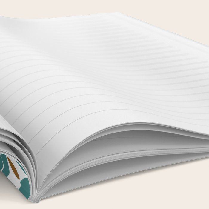 Art Deco White Green & Gold Abstract Pattern Notebook Gallery Image 2