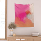 dreamy days in pink peach aquarell Wall Tapestry Gallery Image 2