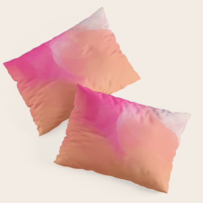 dreamy days in pink peach aquarell Pillow Sham Gallery Image 3