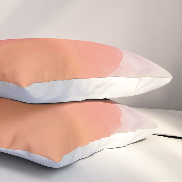 dreamy days in pink peach aquarell Pillow Sham Gallery Image 3