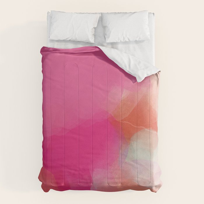 dreamy days in pink peach aquarell Comforter Gallery Image 6